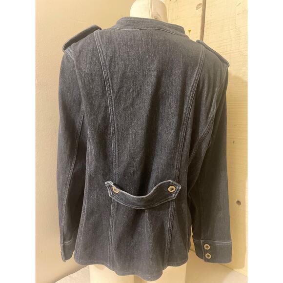 Coldwater Creek Women's Size Petite Large 14-16 Stretch Denim Jacket Blue - Picture 2 of 8